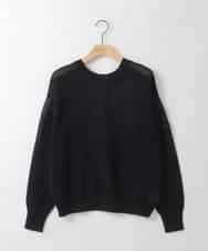 ZMFGE17120 al'aise modulation(アレーズモジュレーション) 【洗える/2WAY】ロゴメッシュニットプルオーバー ブラック