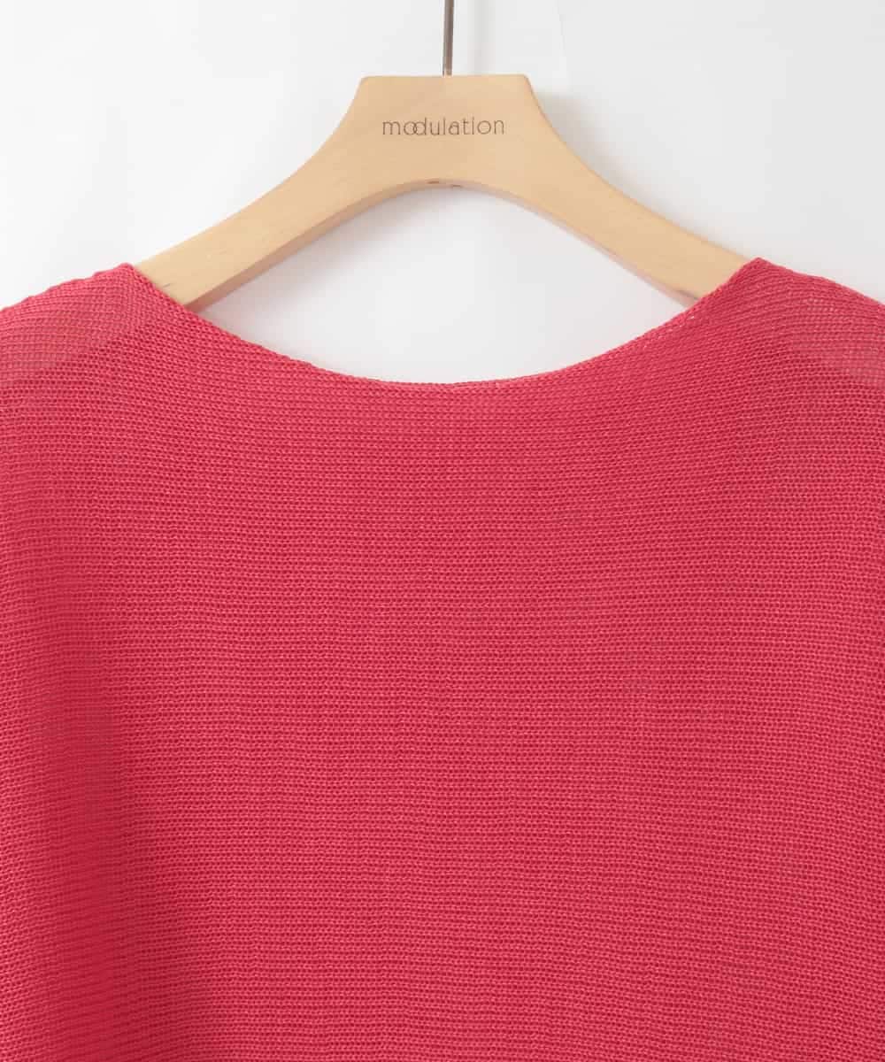 ZMFGE18099 al'aise modulation(アレーズモジュレーション) 【日本製/ホールガーメント】ドルマンコットンニットプルオーバー レッド