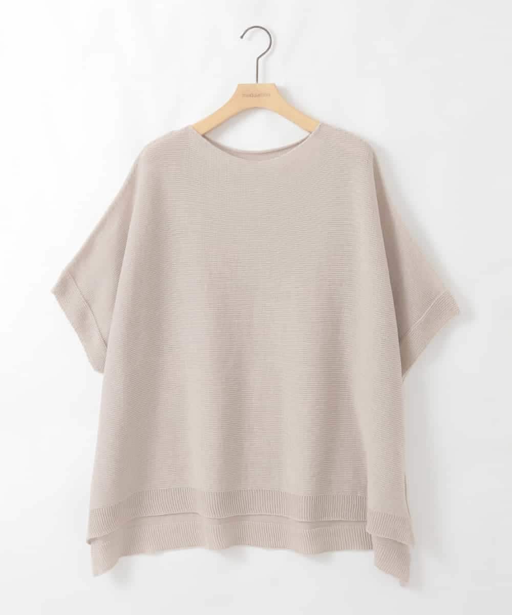 ZMFGE18099 al'aise modulation(アレーズモジュレーション) 【日本製/ホールガーメント】ドルマンコットンニットプルオーバー ライトグレー