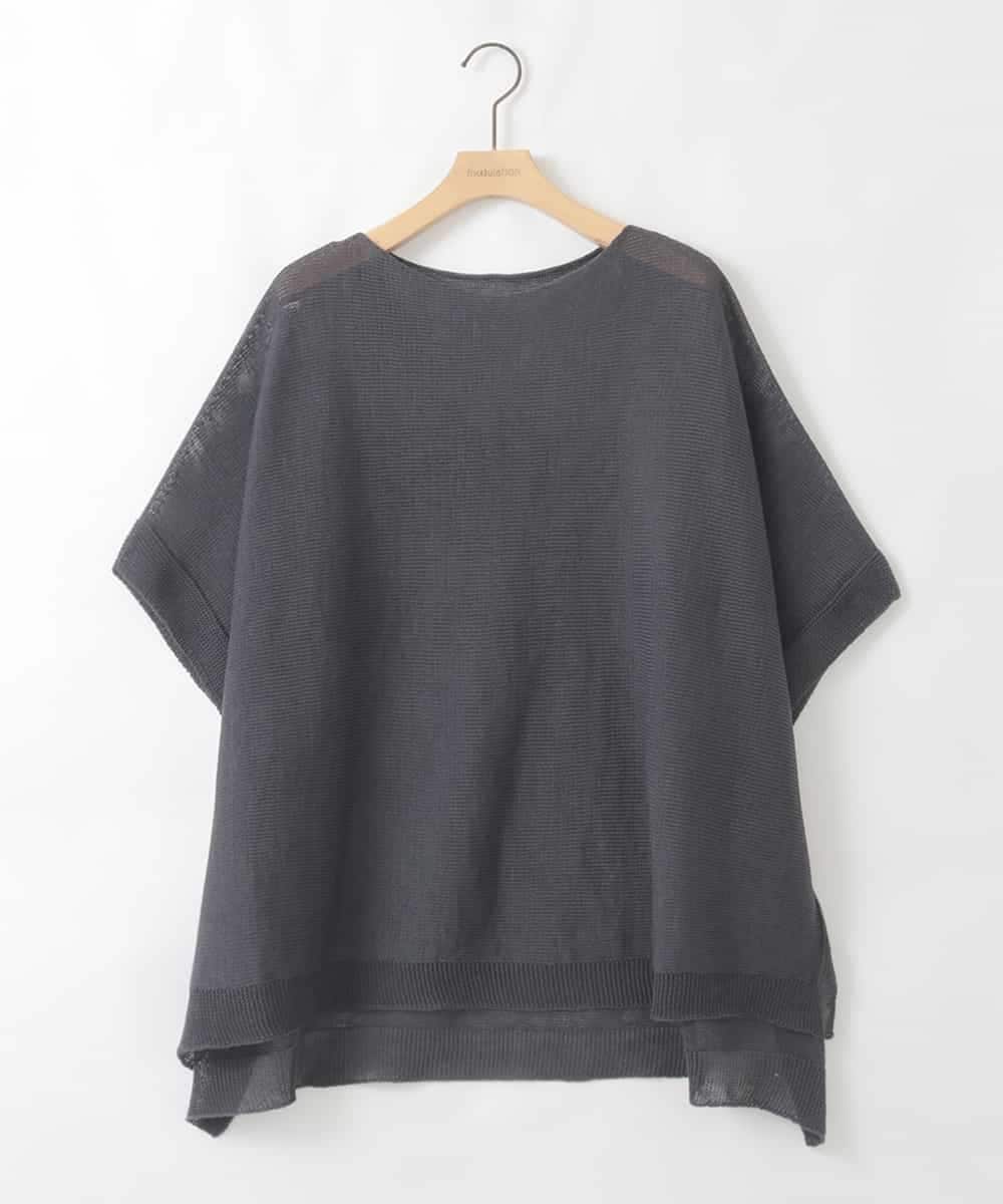 ZMFGE18099 al'aise modulation(アレーズモジュレーション) 【日本製/ホールガーメント】ドルマンコットンニットプルオーバー ダークグレー