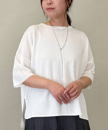 ZMFGE26110 al'aise modulation 【洗える】さらりスリットプルオーバー