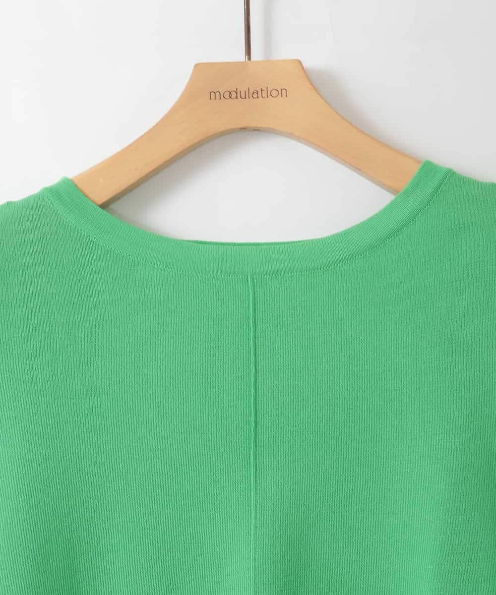 ZMFGE26110 al'aise modulation(アレーズモジュレーション) 【洗える】さらりスリットプルオーバー グリーン