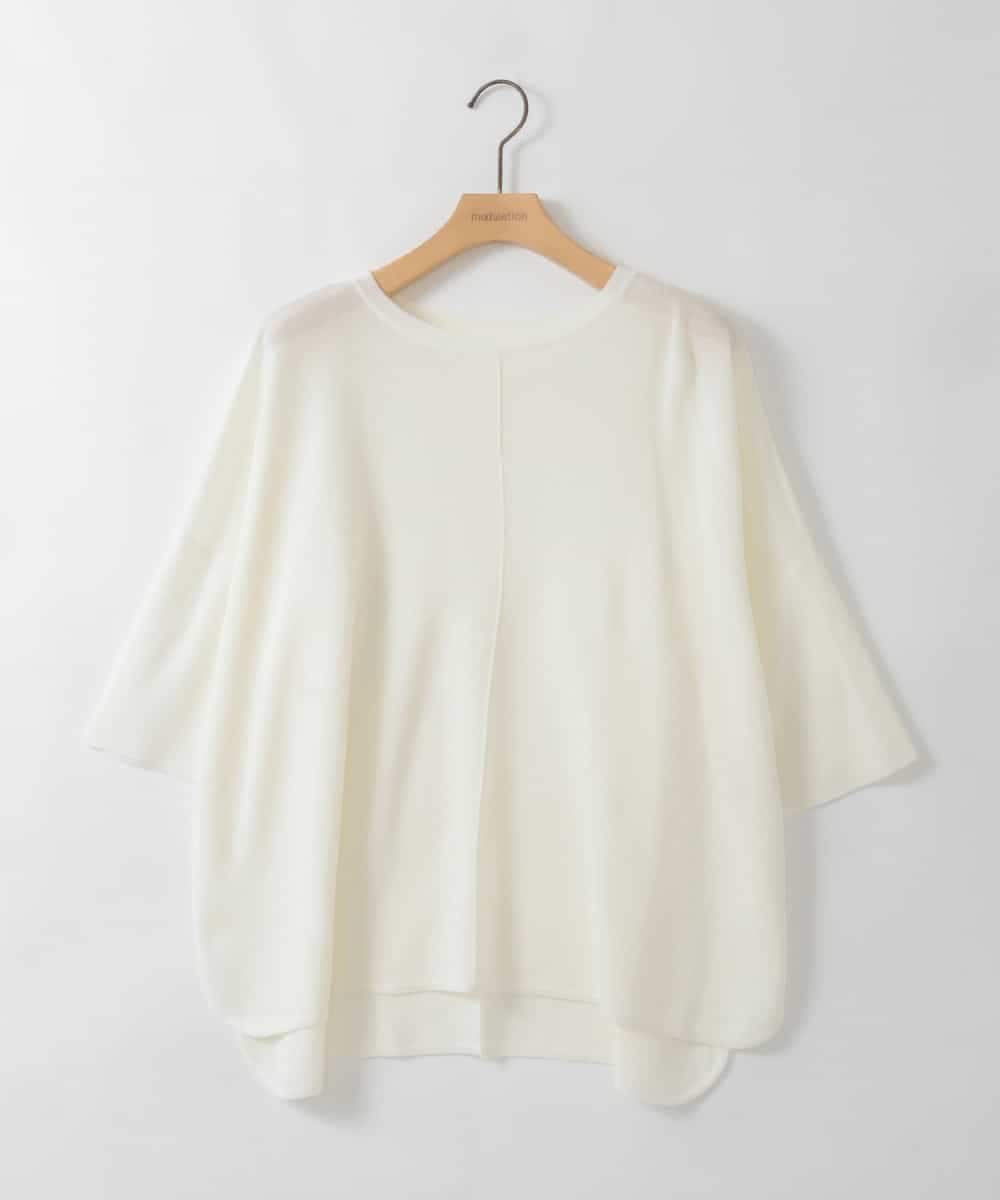 ZMFGE26110 al'aise modulation(アレーズモジュレーション) 【洗える】さらりスリットプルオーバー ホワイト