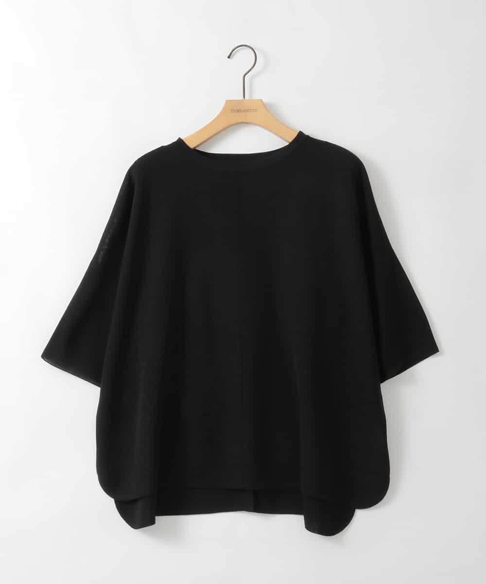 ZMFGE26110 al'aise modulation(アレーズモジュレーション) 【洗える】さらりスリットプルオーバー ブラック