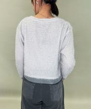 ZMFJB04098 al'aise modulation(アレーズモジュレーション) ロゴアクセントシャギープルオーバー ライトグレー