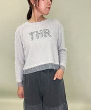 ZMFJB04098 al'aise modulation(アレーズモジュレーション) ロゴアクセントシャギープルオーバー ライトグレー