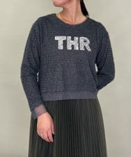 ZMFJB04098 al'aise modulation(アレーズモジュレーション) ロゴアクセントシャギープルオーバー ダークグレー