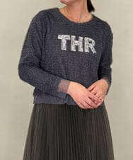 ZMFJB04098 al'aise modulation(アレーズモジュレーション) ロゴアクセントシャギープルオーバー ダークグレー