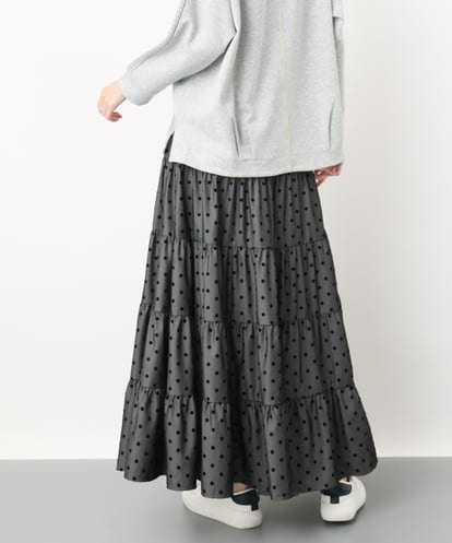 ZMHAB31185 al'aise modulation フロッキードットティアードスカート