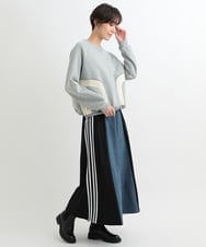 ZMHAC50110 al'aise modulation(アレーズモジュレーション) サイドラインデニムジョイントスカート ブラック