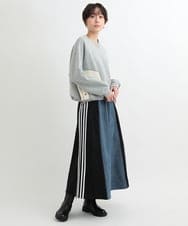 ZMHAC50110 al'aise modulation(アレーズモジュレーション) サイドラインデニムジョイントスカート ブラック