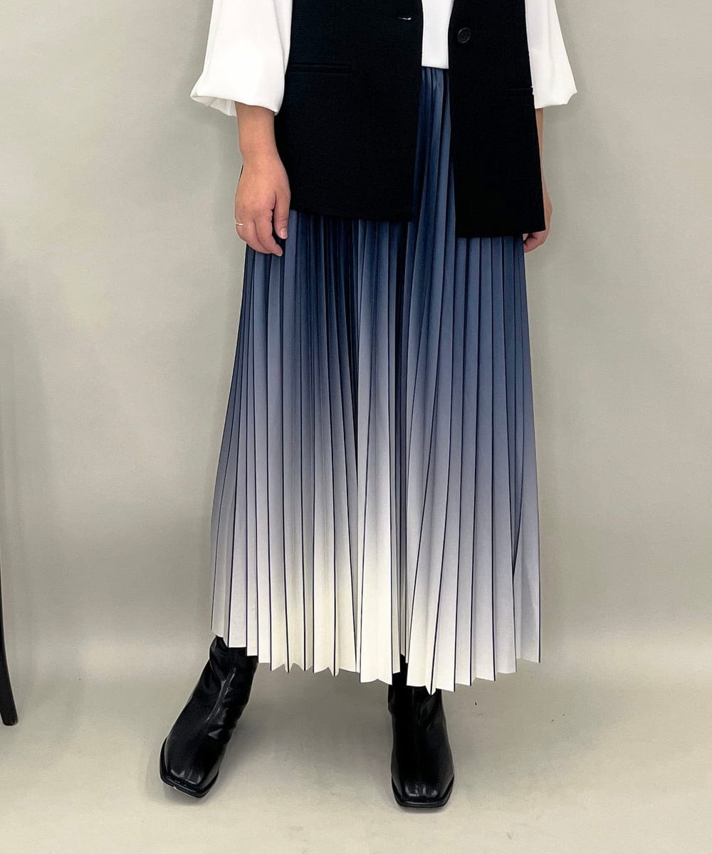 ZMHAE12120 al'aise modulation 【洗える】グラデーションプリーツスカート