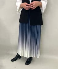 ZMHAE12120 al'aise modulation(アレーズモジュレーション) 【洗える】グラデーションプリーツスカート ライトブルー