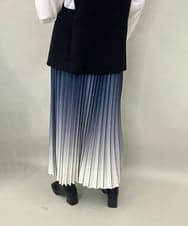 ZMHAE12120 al'aise modulation(アレーズモジュレーション) 【洗える】グラデーションプリーツスカート ライトブルー