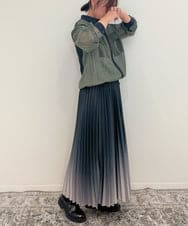 ZMHAE12120 al'aise modulation(アレーズモジュレーション) 【洗える】グラデーションプリーツスカート ブラック