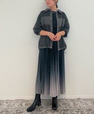 ZMHAE12120 al'aise modulation(アレーズモジュレーション) 【洗える】グラデーションプリーツスカート ブラック