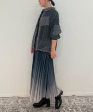 ZMHAE12120 al'aise modulation(アレーズモジュレーション) 【洗える】グラデーションプリーツスカート ブラック