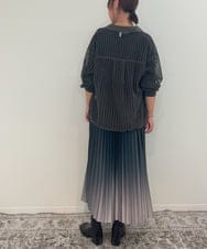 ZMHAE12120 al'aise modulation(アレーズモジュレーション) 【洗える】グラデーションプリーツスカート ブラック