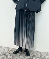 ZMHAE12120 al'aise modulation(アレーズモジュレーション) 【洗える】グラデーションプリーツスカート ブラック