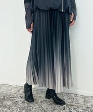 ZMHAE12120 al'aise modulation(アレーズモジュレーション) 【洗える】グラデーションプリーツスカート ブラック