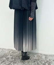 ZMHAE12120 al'aise modulation(アレーズモジュレーション) 【洗える】グラデーションプリーツスカート ブラック