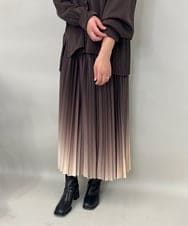 ZMHAE12120 al'aise modulation(アレーズモジュレーション) 【洗える】グラデーションプリーツスカート ブラウン