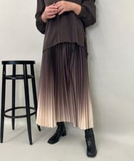 ZMHAE12120 al'aise modulation(アレーズモジュレーション) 【洗える】グラデーションプリーツスカート ブラウン