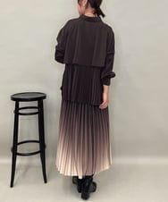 ZMHAE12120 al'aise modulation(アレーズモジュレーション) 【洗える】グラデーションプリーツスカート ブラウン