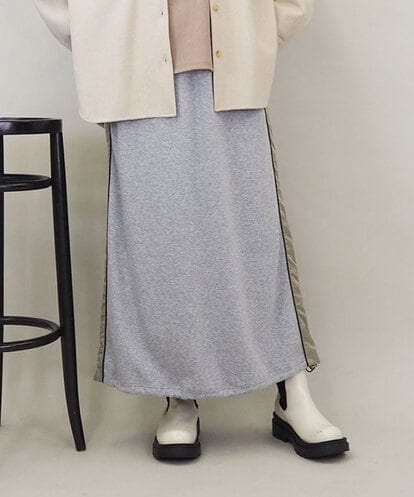 ZMHAE21120 al'aise modulation 【セットアップ対応】異素材ジョイントドロストヘムスカート