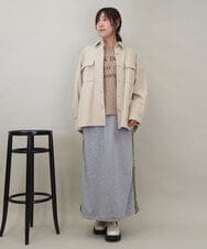 ZMHAE21120 al'aise modulation(アレーズモジュレーション) 【セットアップ対応】異素材ジョイントドロストヘムスカート グレー