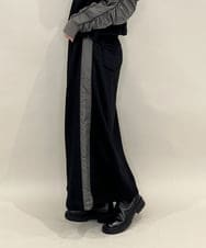 ZMHAE21120 al'aise modulation(アレーズモジュレーション) 【セットアップ対応】異素材ジョイントドロストヘムスカート ブラック