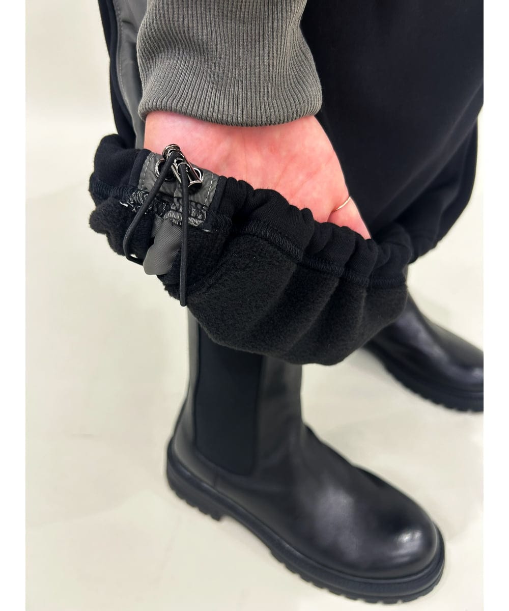 ZMHAE21120 al'aise modulation(アレーズモジュレーション) 【セットアップ対応】異素材ジョイントドロストヘムスカート ブラック