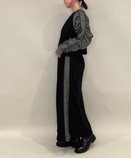 ZMHAE21120 al'aise modulation(アレーズモジュレーション) 【セットアップ対応】異素材ジョイントドロストヘムスカート ブラック