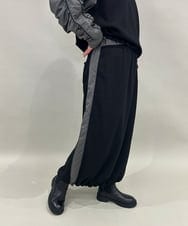 ZMHAE21120 al'aise modulation(アレーズモジュレーション) 【セットアップ対応】異素材ジョイントドロストヘムスカート ブラック