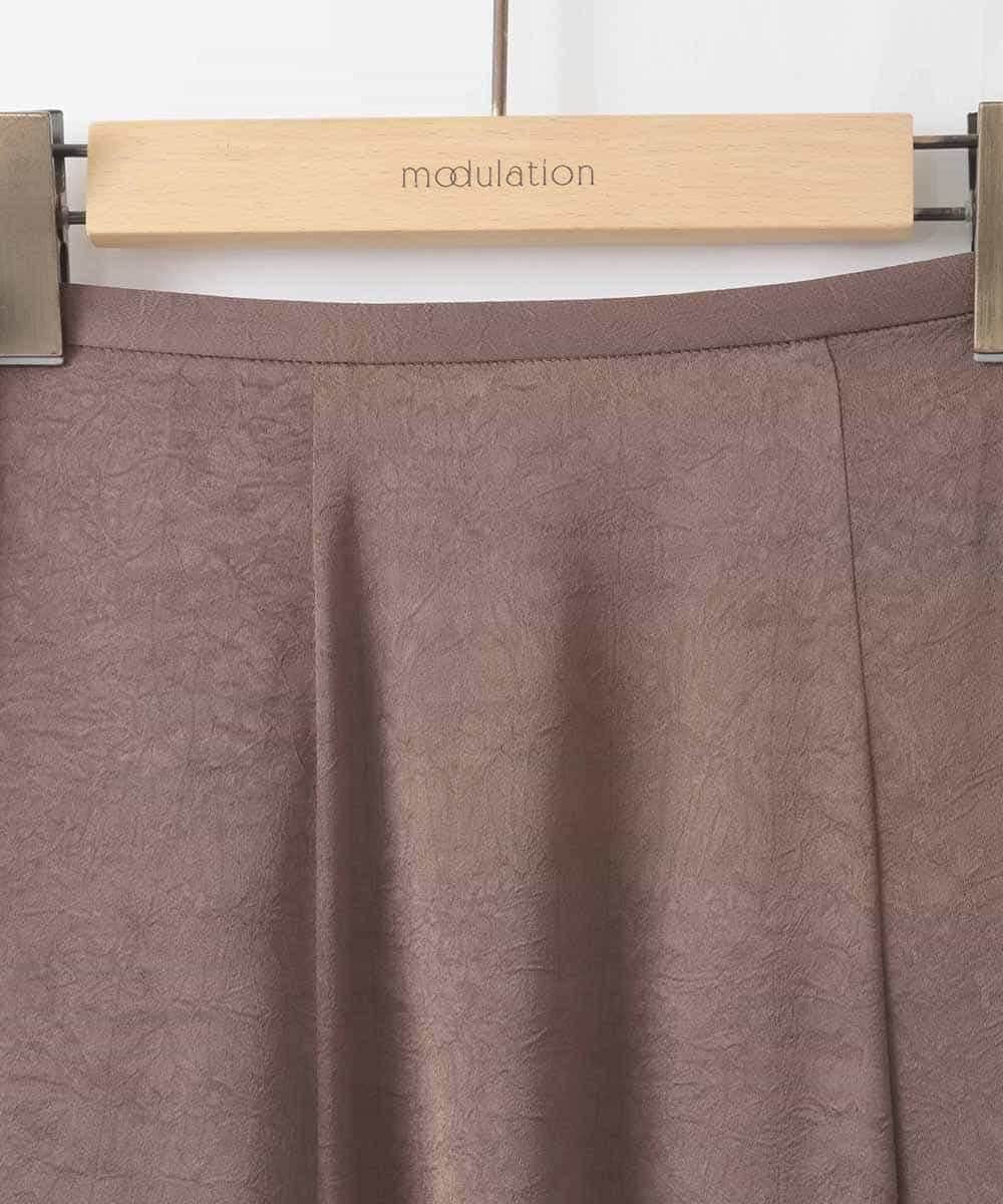 ZMHAE23150 al'aise modulation(アレーズモジュレーション) サテンドレープフレアスカート ブラウン