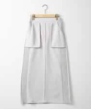 ZMHAE24099 al'aise modulation(アレーズモジュレーション) 【洗える】サイドリブスエードスカート ライトグレー