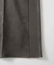 ZMHAE24099 al'aise modulation(アレーズモジュレーション) 【洗える】サイドリブスエードスカート ダークグレー