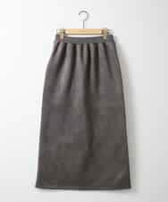 ZMHAE24099 al'aise modulation(アレーズモジュレーション) 【洗える】サイドリブスエードスカート ダークグレー