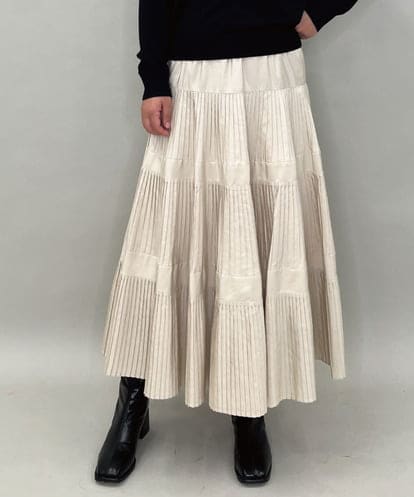 ZMHAE25140 al'aise modulation プリーツティアードスカート