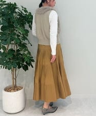 ZMHAE25140 al'aise modulation(アレーズモジュレーション) プリーツティアードスカート ベージュ