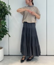 ZMHAE25140 al'aise modulation(アレーズモジュレーション) プリーツティアードスカート ダークグレー