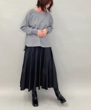 ZMHAE25140 al'aise modulation(アレーズモジュレーション) プリーツティアードスカート ブラック