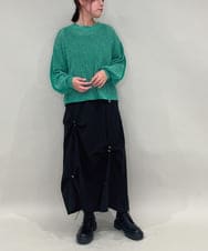 ZMHAE26128 al'aise modulation(アレーズモジュレーション) リボンアクセントスカート ブラック