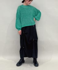 ZMHAE26128 al'aise modulation(アレーズモジュレーション) リボンアクセントスカート ブラック