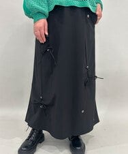 ZMHAE26128 al'aise modulation(アレーズモジュレーション) リボンアクセントスカート ブラック