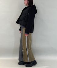 ZMHAE27168 al'aise modulation(アレーズモジュレーション) 異素材ドッキングデニムスカート カーキ