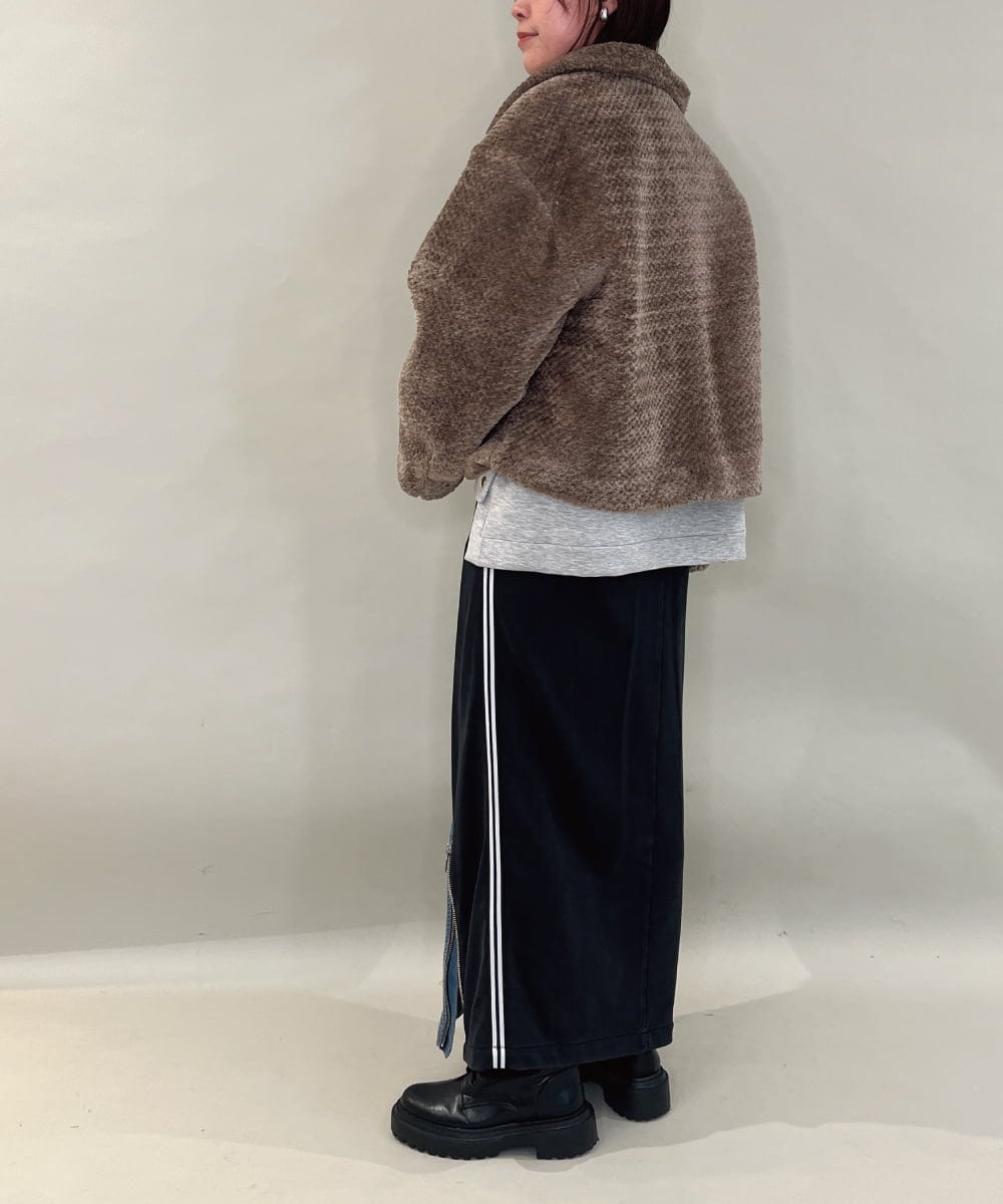 ZMHAE27168 al'aise modulation(アレーズモジュレーション) 異素材ドッキングデニムスカート ブラック