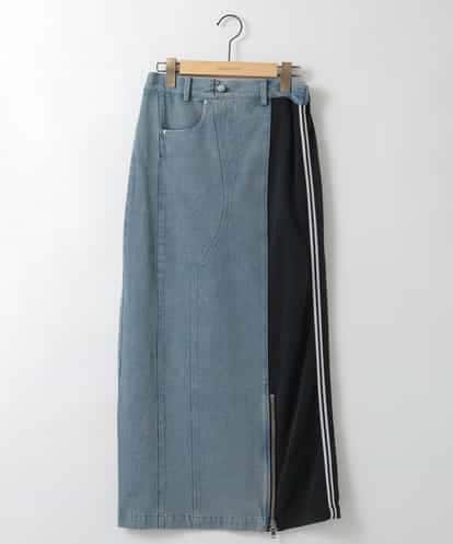 ZMHAE27168 al'aise modulation 異素材ドッキングデニムスカート
