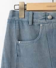 ZMHAE27168 al'aise modulation(アレーズモジュレーション) 異素材ドッキングデニムスカート ブラック