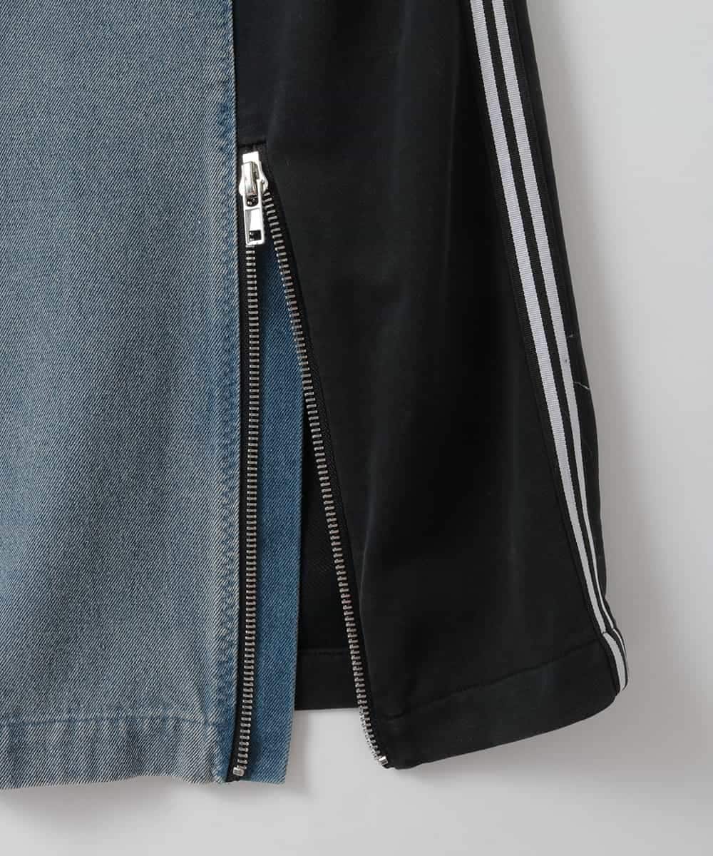 ZMHAE27168 al'aise modulation(アレーズモジュレーション) 異素材ドッキングデニムスカート ブラック